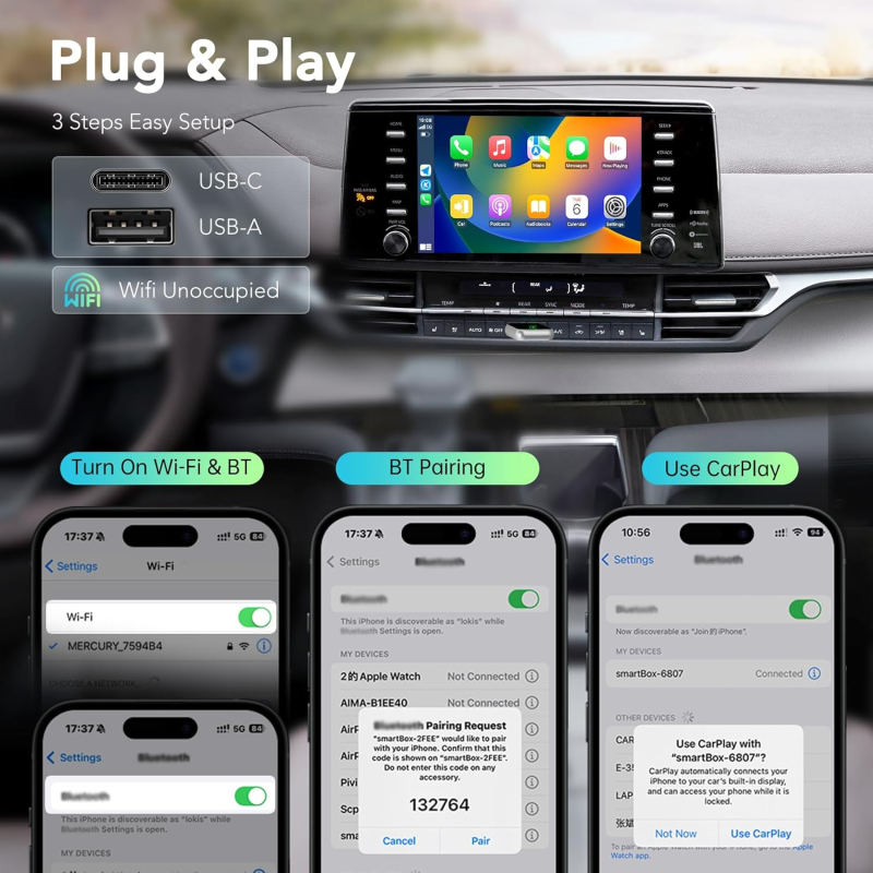 Wireless Adapter Manufacturer - 2-in-1 Wireless CarPlay