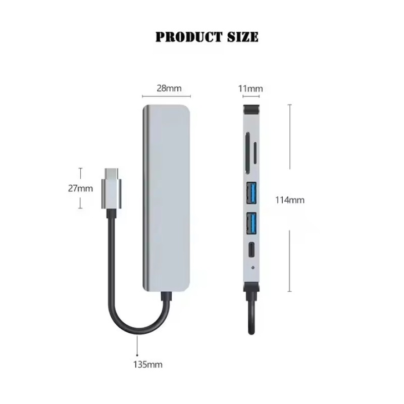6-in-1 Hub Factory - USB-C Hub 6 in 1 Type-C
