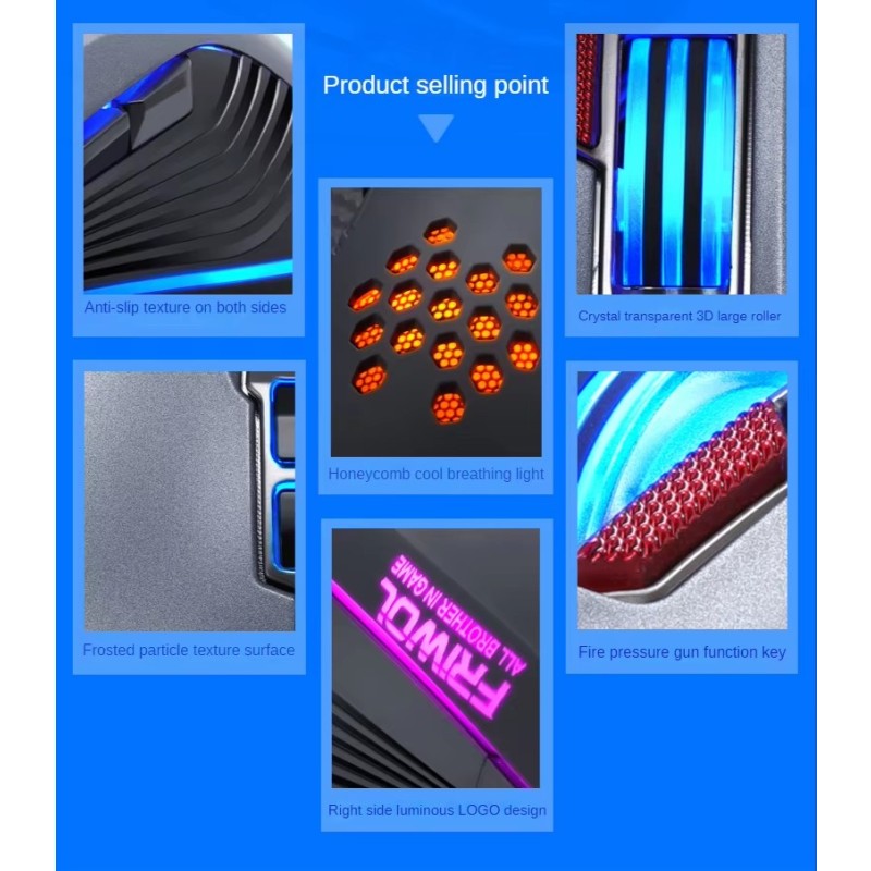 Mechanical Mouse Supplier - FRIWOL V6 Wired USB RGB