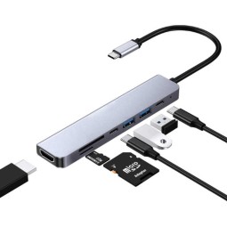 USB C Hub Factory - VIENON Aluminum 8 in 1 SD TF