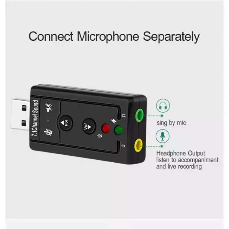 USB Sound Card Manufacturer - White 7.1 Channel Microphone
