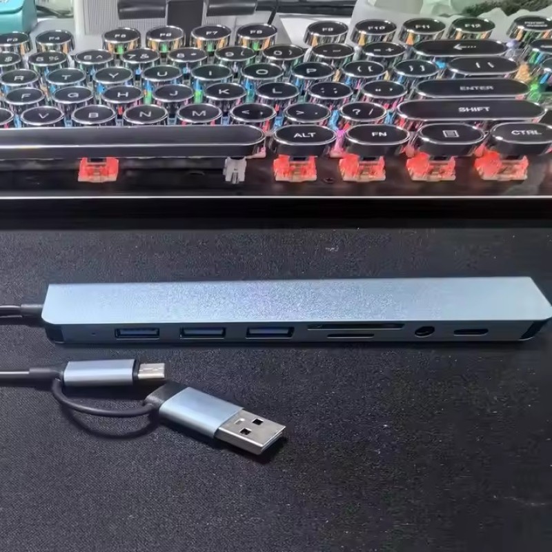 Type C Hub Manufacturer - High Quality 8 in 1 Double Headed