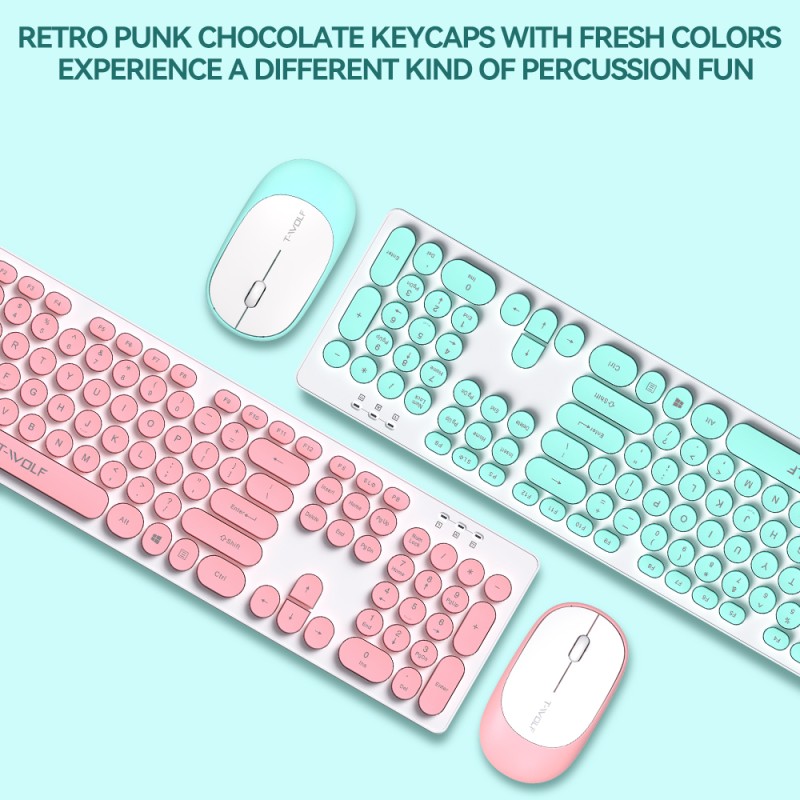 Keyboard Mouse Combo Factory - Colorful 104 Keys Wireless LED