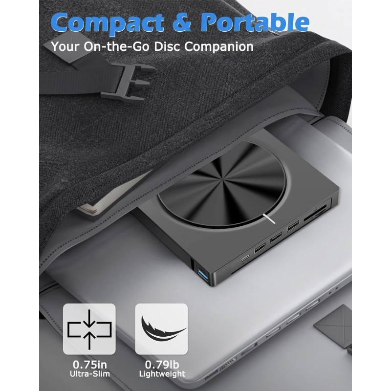 CD Drive Factory - Ultra Thin 7 in 1 USB 3.0 Hub