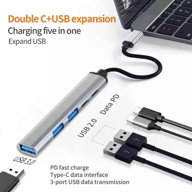 Type C Hub Factory - Ultra Slim 5 in 1 65W PD