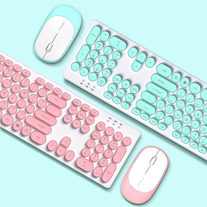 Keyboard Mouse Combo Factory - Colorful 104 Keys Wireless LED