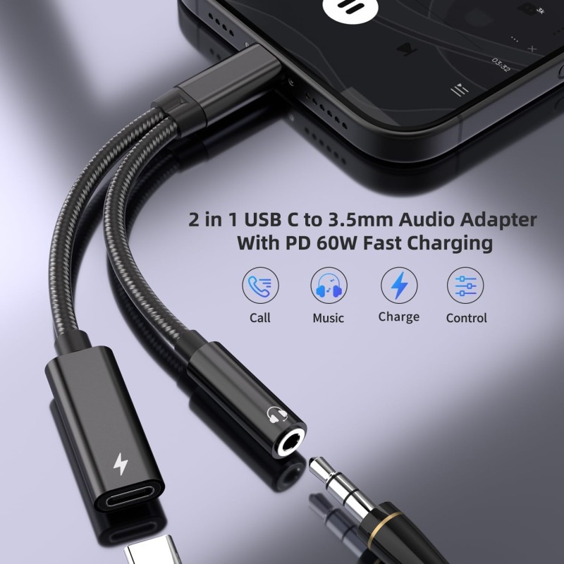 Audio Charger Factory - 2-in-1 USB C 3.5mm