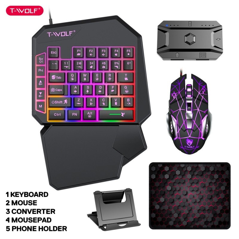 Gaming Combo Manufacturer - T WOLF T19 Single Hand Keyboard