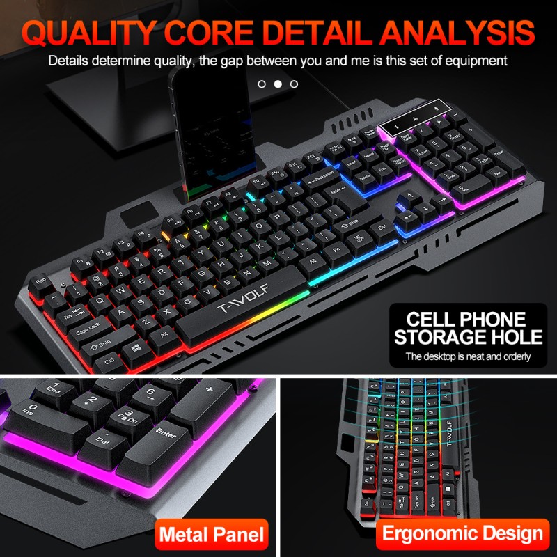 Keyboard Mouse Combo Manufacturer - T WOLF TF600 Wired USB