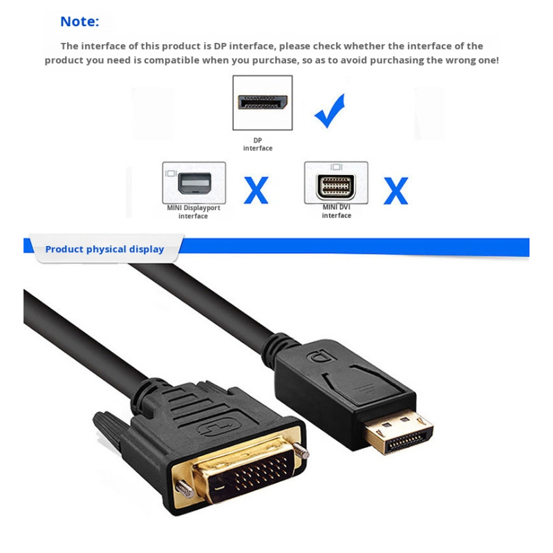 Displayport Cable Manufacturer - High Quality 1.8m DP to DVI