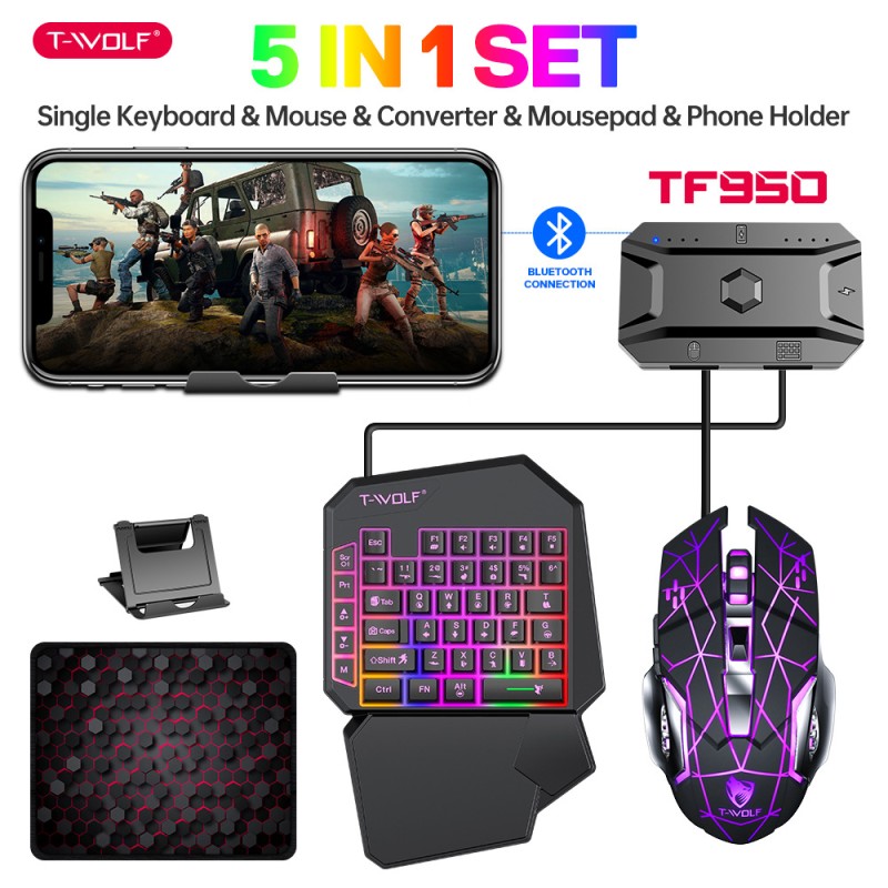 Gaming Combo Manufacturer - T WOLF T19 Single Hand Keyboard