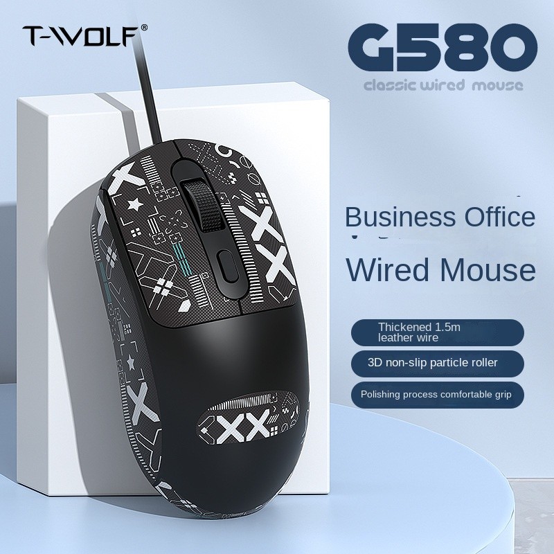 Office Mouse Factory - T WOLF G580 4D Style Anti Slip Grid