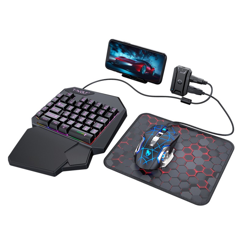 Gaming Combo Manufacturer - T WOLF T19 Single Hand Keyboard