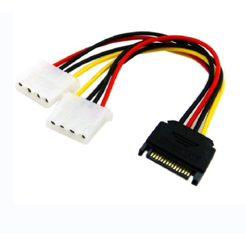 Power Adapter Cable Manufacturer - 15 Pin SATA to 4 Pin Molex