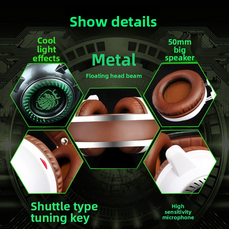 Gaming Headset Manufacturer - V2 7.1 Over Ear Metal Luminous