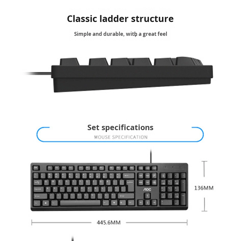 Keyboard Mouse Set Manufacturer - AOC KM160 Wired Waterproof