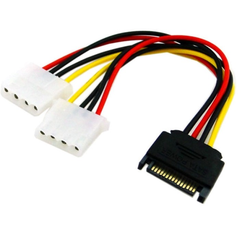 Power Adapter Cable Manufacturer - 15 Pin SATA to 4 Pin Molex