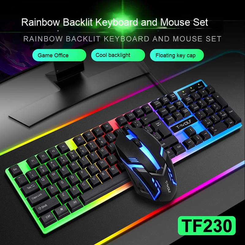 RGB Combo Manufacturer - Tf230 Wired Luminous 1600 DPI