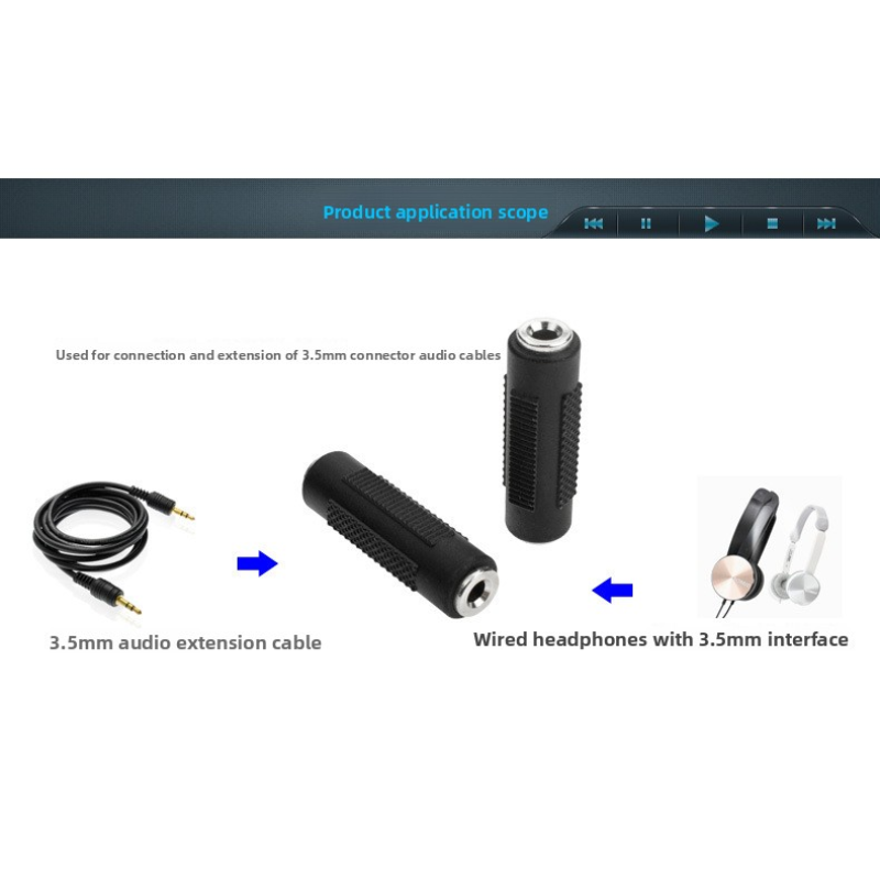 Audio Adapter Factory - 3.5mm Female to Female Straight Through