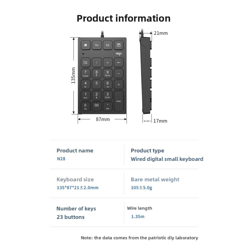 Numeric Keypad Factory - N28 High Quality USB 23 Keys