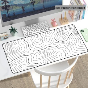 White Pad Manufacturer - Minimalist White Contours Topographic