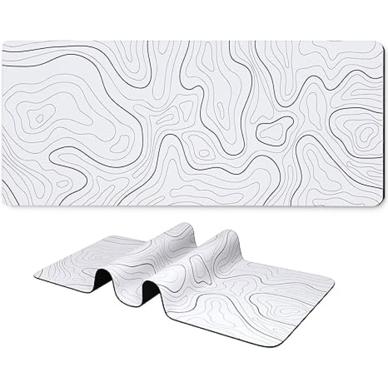 White Pad Manufacturer - Minimalist White Contours Topographic