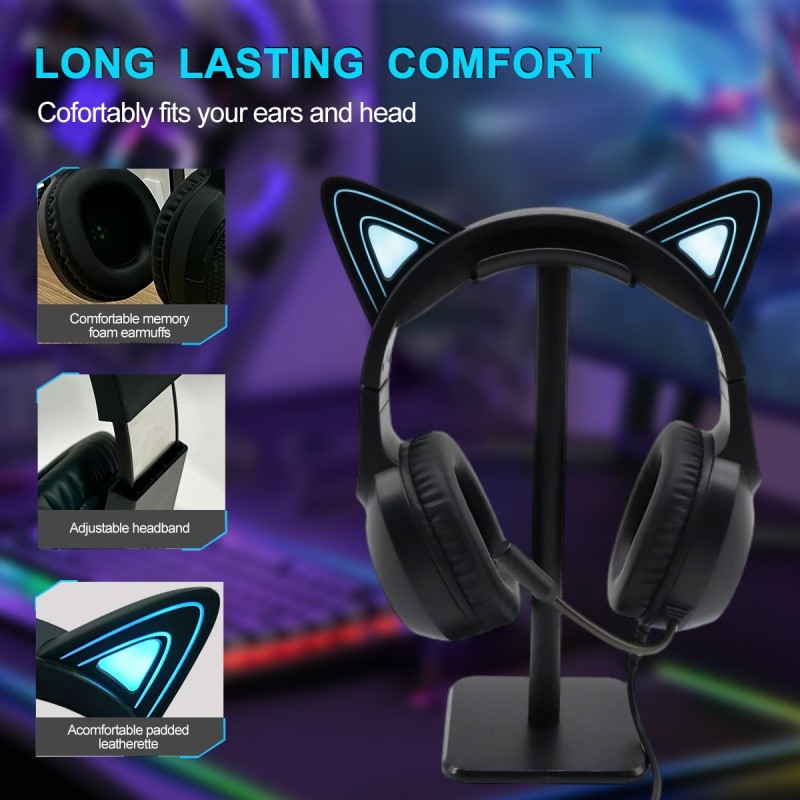 Cat Ear Headset Factory - Cute Cat Ear Shape USB Wired