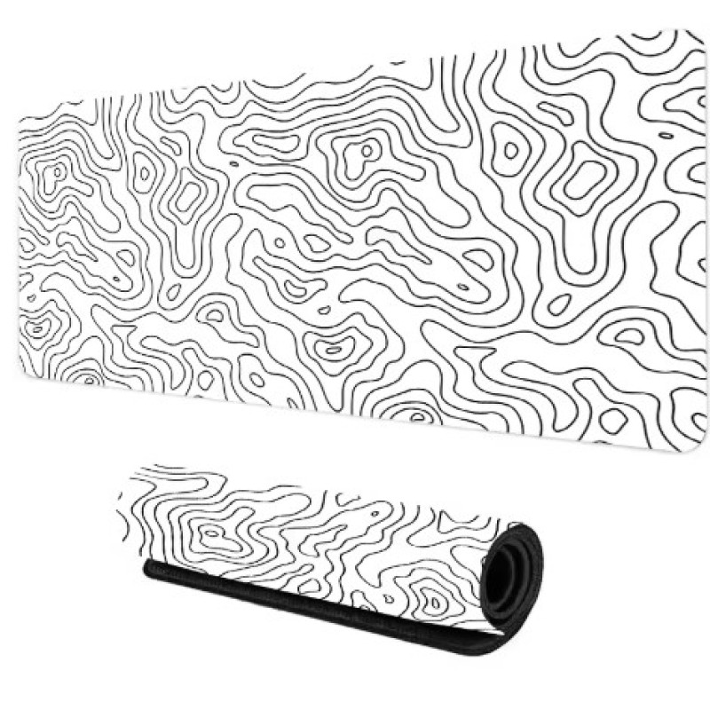 Topographic Pad Supplier - Black Topographic Large Gaming