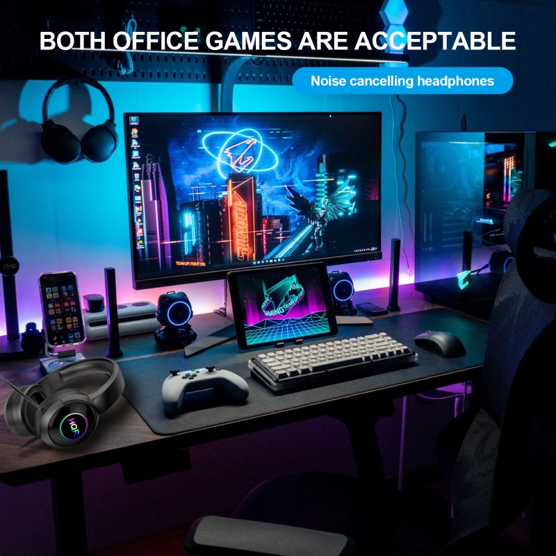 Office Headset Supplier - Customized White and Black Gaming