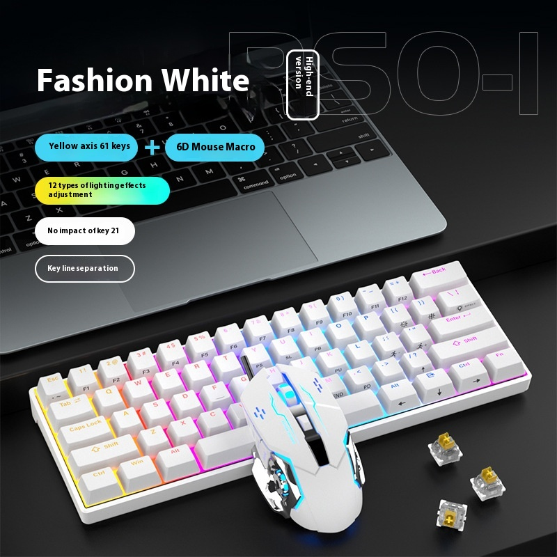 Keyboard Mouse Set Factory - RGB Backlit Blue Switch USB Macro