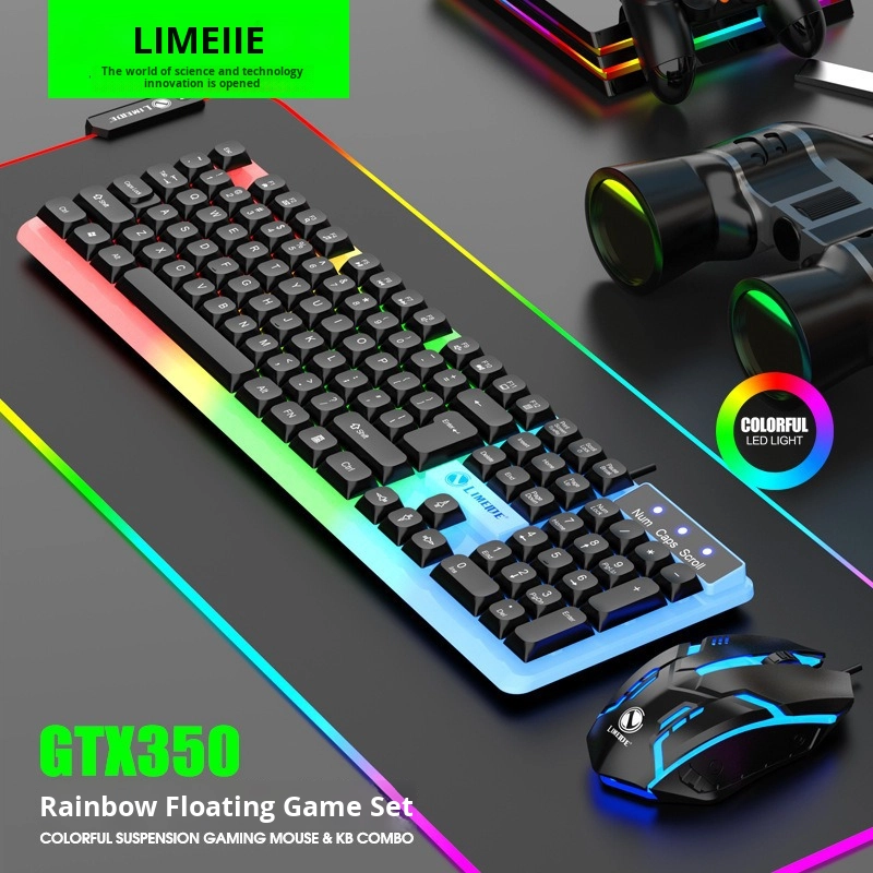 Gaming Combo Factory - GTX350 Luminous RGB 104 Keys Waterproof