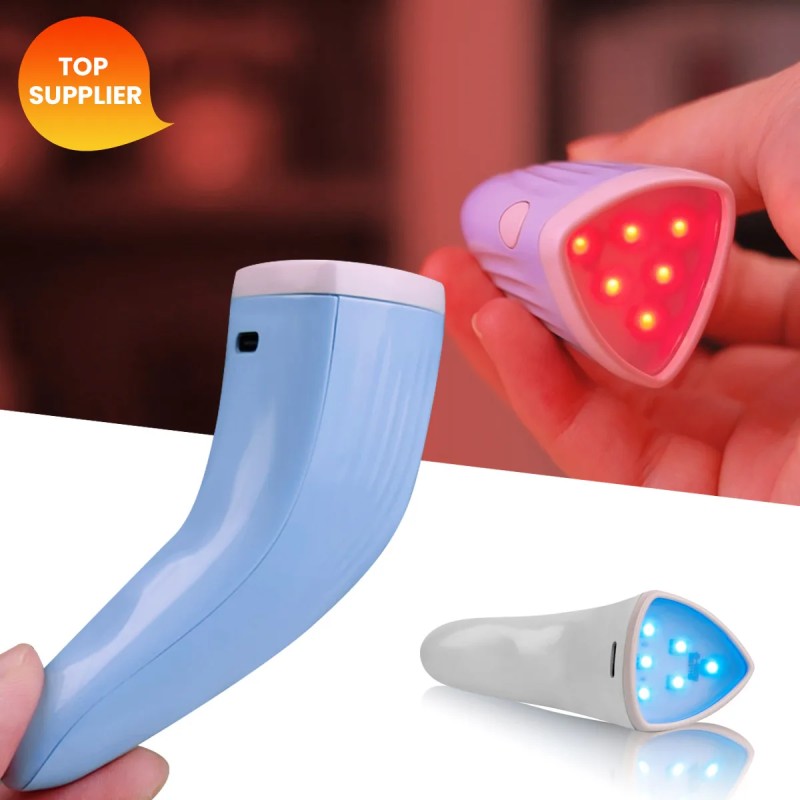 Hot Selling Led Face Light Therapy Beauty Equipment Red Blue Light Therapy Device Microcurrent Red Light Therapy Wand