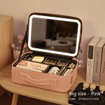 Makeup case with led mirror