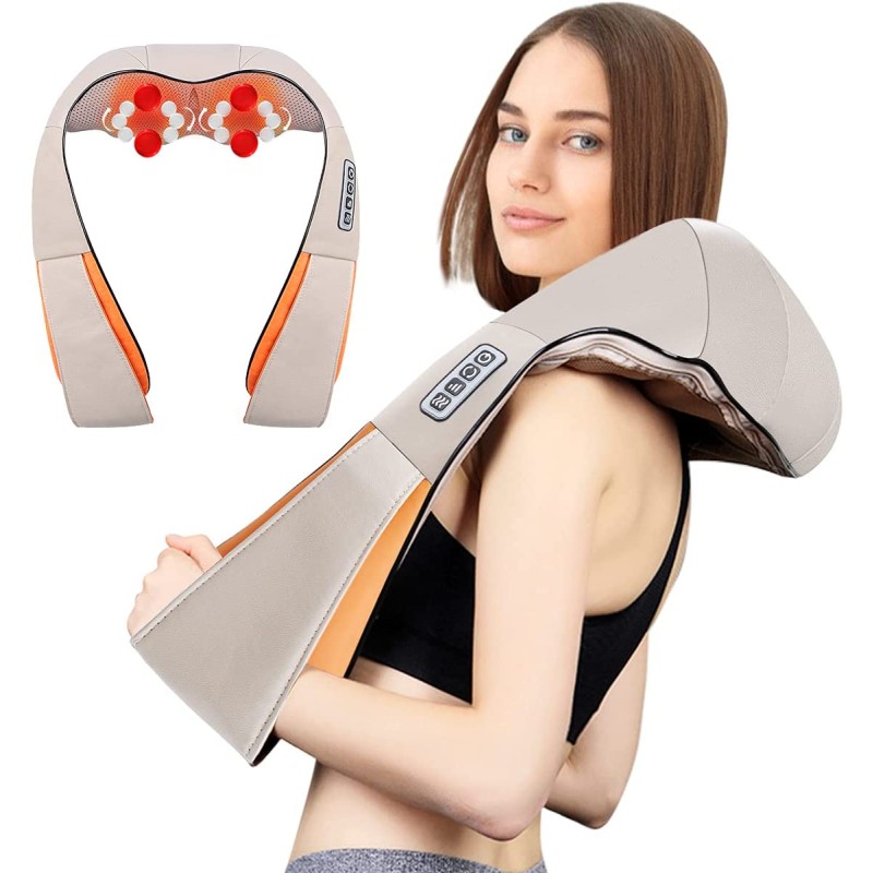 U Shape Electrical Shiatsu Back Neck Shoulders Body Massager Infrared Heated 4D Kneading Car/Home Massage Shawl Device