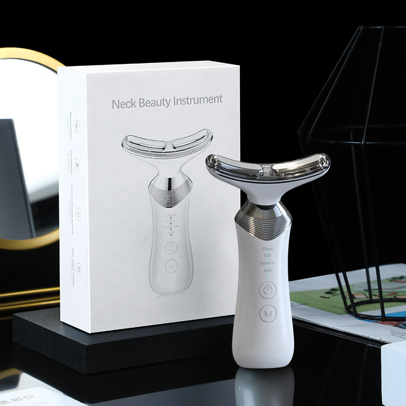 Facial and Neck Massager Tool Red Light Therapy for Face and Neck Lymphatic Contour Massager Face