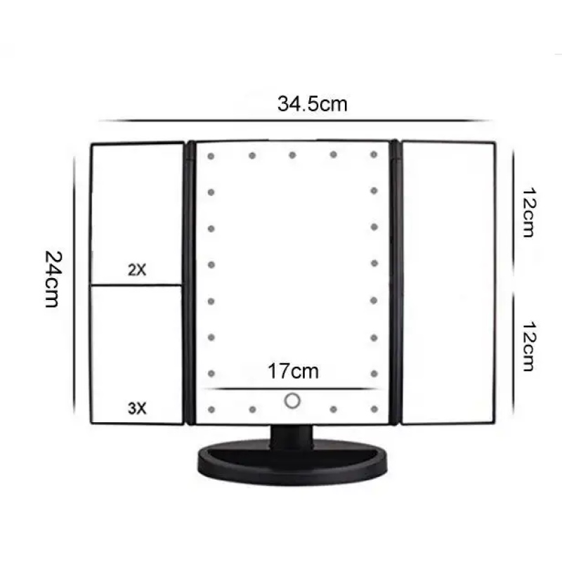 Oem Led Makeup Mirror Screen Touch Led Lightes Mirror Foldable Dust-proof Makeup Mirror Whole Sale