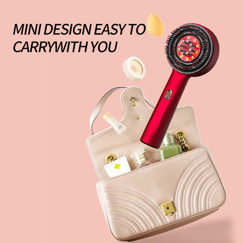 2025 Portable Rechargeable Smart Head Scalp Massage Brush Electric Oil Red Light Therapy Comb for Hair Growth Makeup Tools