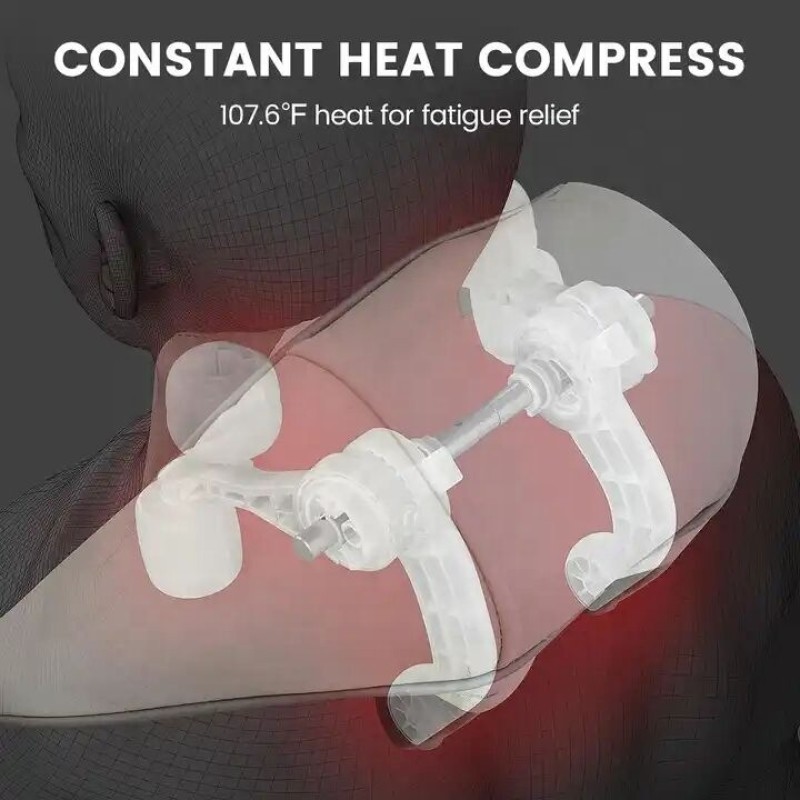 Portable Recharge Neck and Shoulder Massager Cordless Lymphatic Neck Massager with Heat for Pain Relief Deep Tissue