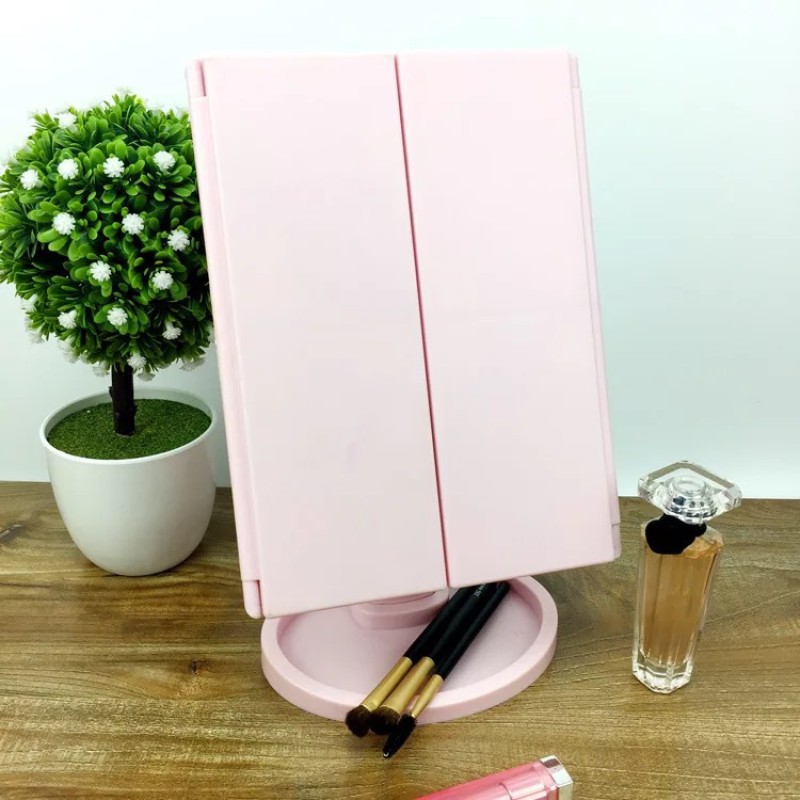 Factory Wholesale 1x/2x/3x Magnification 22LED Mirror Touch Screen Two Power Supply Modes Make up Mirror