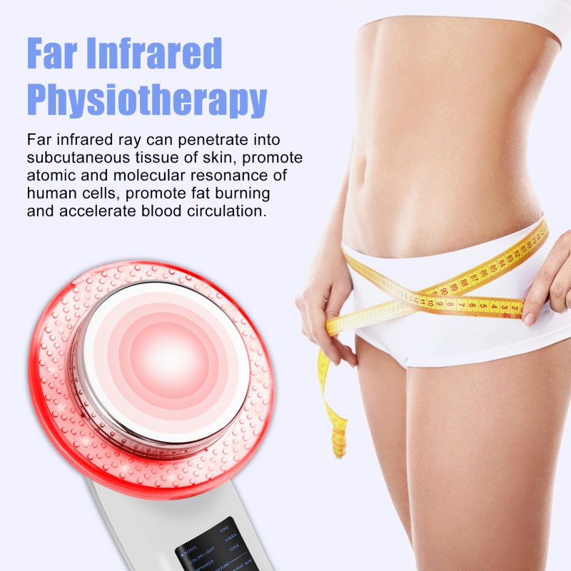 EMS Infrared Heat Therapy 6-in-1 Beauty Slimming Massager Device Handheld Fat Burner for Face & Body Home Use Gadget
