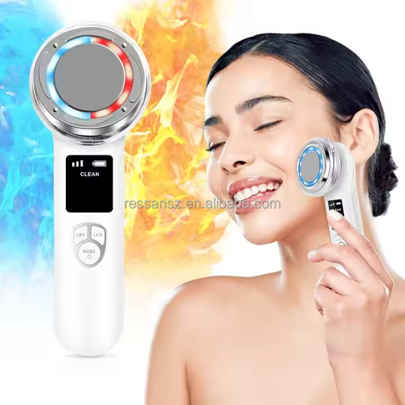 5-in-1 Facial Massager Microcurrent Facial Device Home Lifting Light Therapy Facial Device Suitable for Neck Eyes and Face