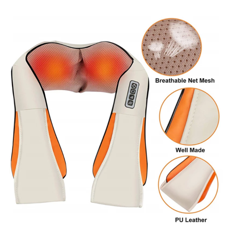 U Shape Electrical Shiatsu Back Neck Shoulders Body Massager Infrared Heated 4D Kneading Car/Home Massage Shawl Device