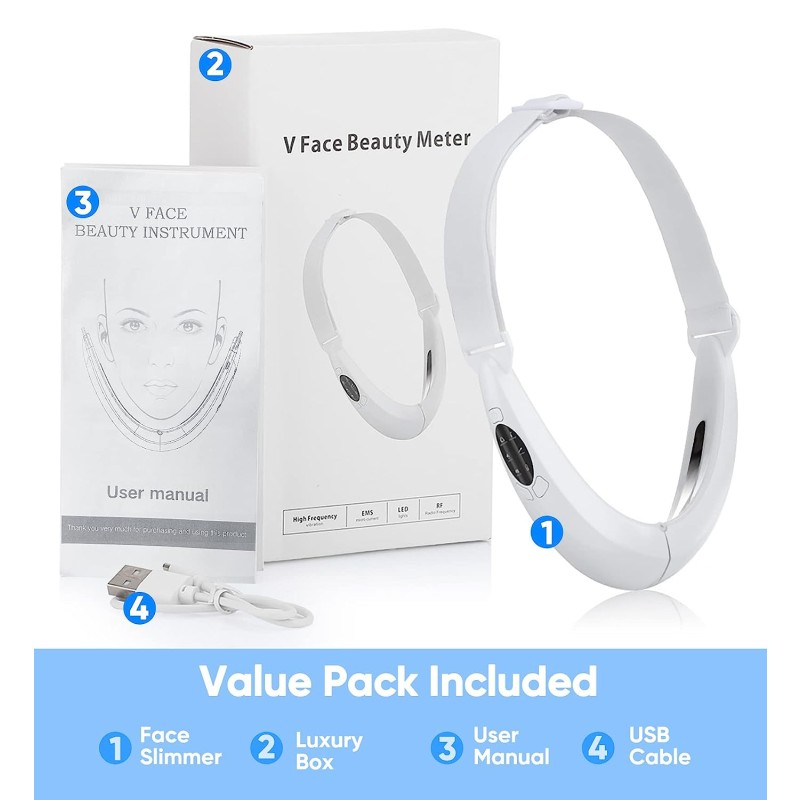 2025 Hot Selling Microcurrent V Shape Face Lift Machine USB Plug ABS Material Photon Therapy for Women's Double Chin Fat Reducer