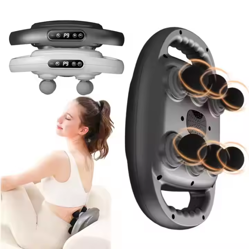 Fascia Gun With Six Massage Heads Backrest Massager Gun Deep Tissue Professional Muscle for Full Body Muscle Pain Relief
