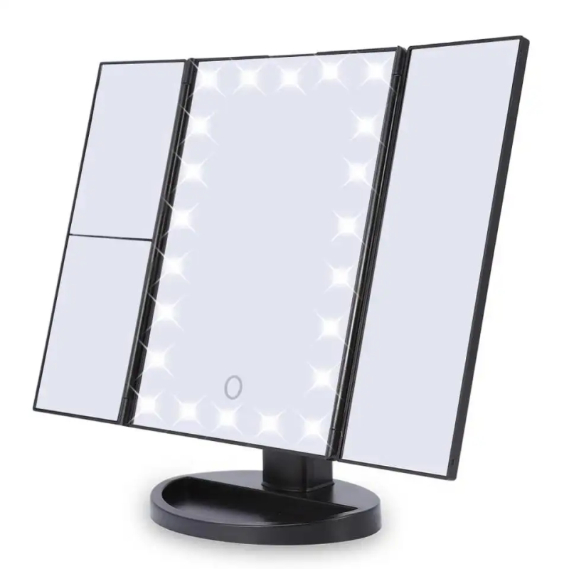 Oem Led Makeup Mirror Screen Touch Led Lightes Mirror Foldable Dust-proof Makeup Mirror Whole Sale