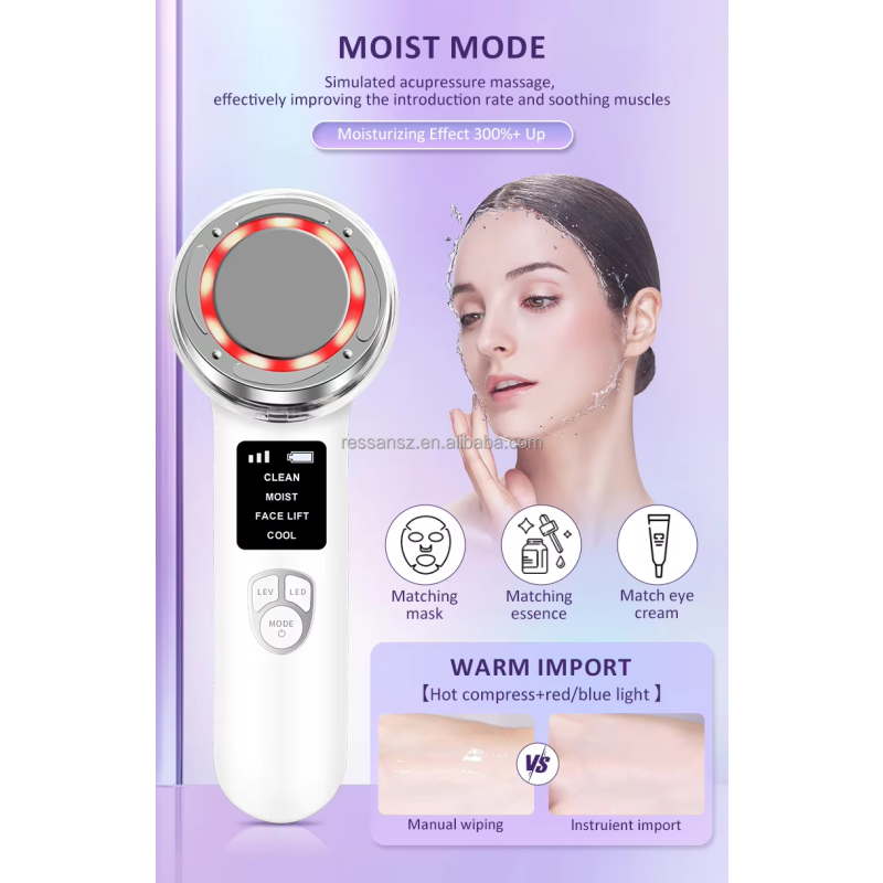 Microcurrent Facial Massager ABS Home Lifting Light Therapy Device for Neck Eyes Face