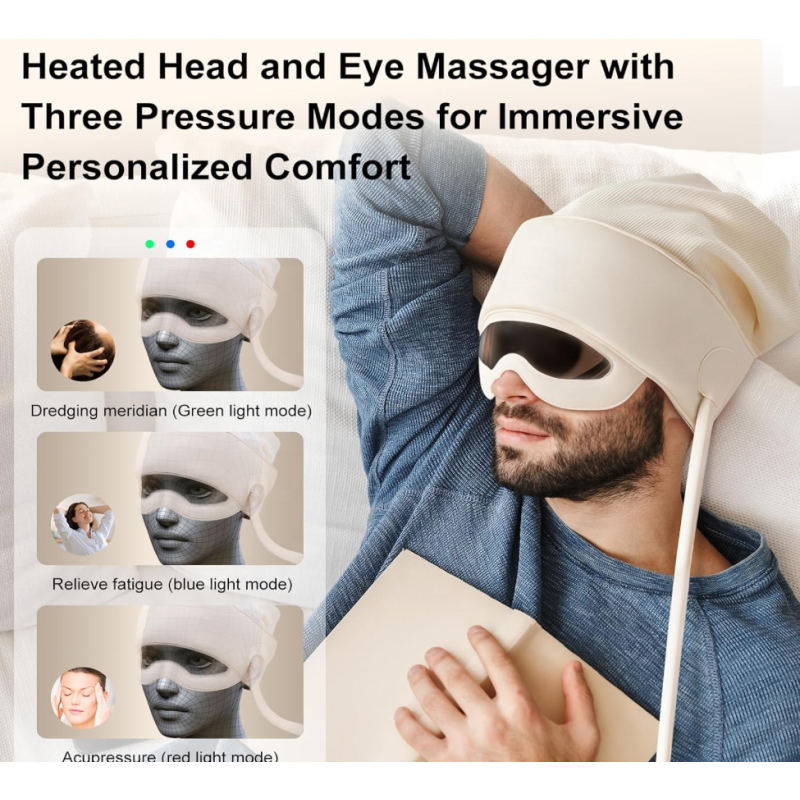 2025 Head Massager for Headaches Eye Massager with Heat Rechargeable Head and Eye Massage for Stress Relief Fatigue