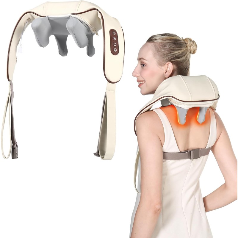 Neck and Shoulders Massager with Heating, Electric Deep Tissue 3D Kneading Massage for Office Worker, Household