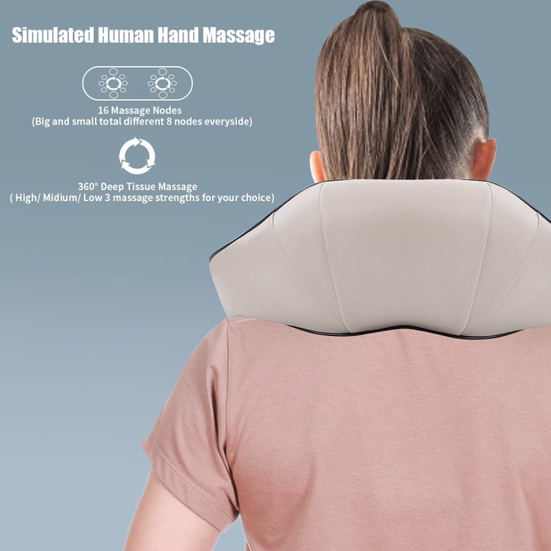 U Shape Electrical Shiatsu Back Neck Shoulders Body Massager Infrared Heated 4D Kneading Car/Home Massage Shawl Device