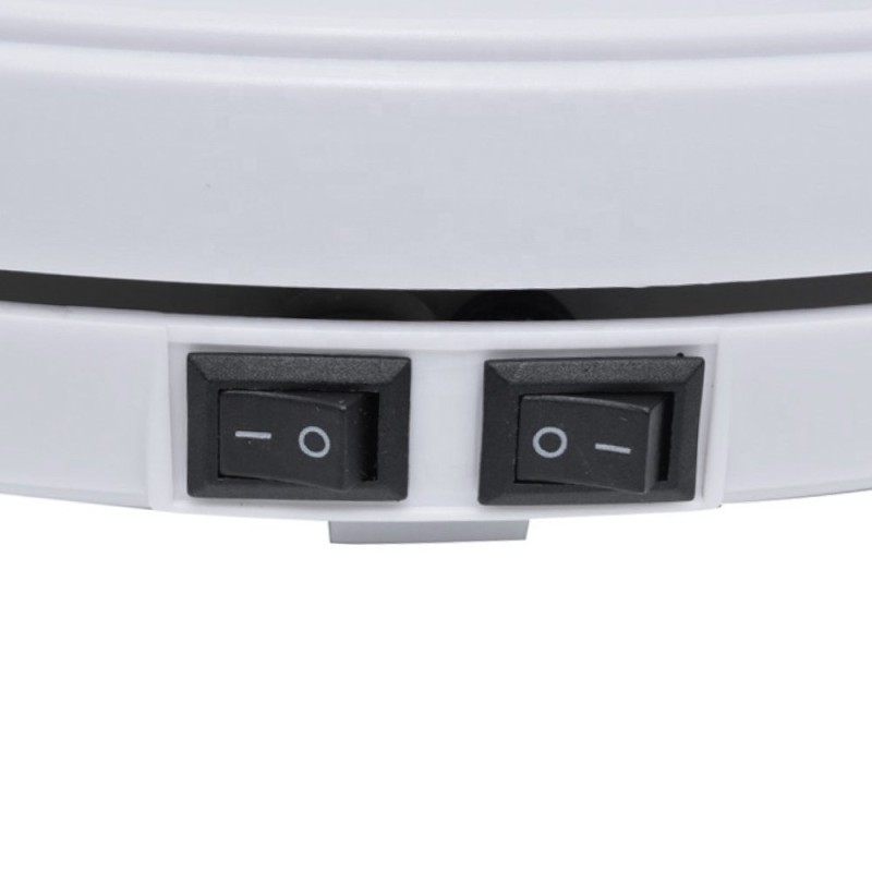 25cm Electric Display Stand With Lights 360 Degree Turntable Jewelry Holder USB Power for Photography Shooting